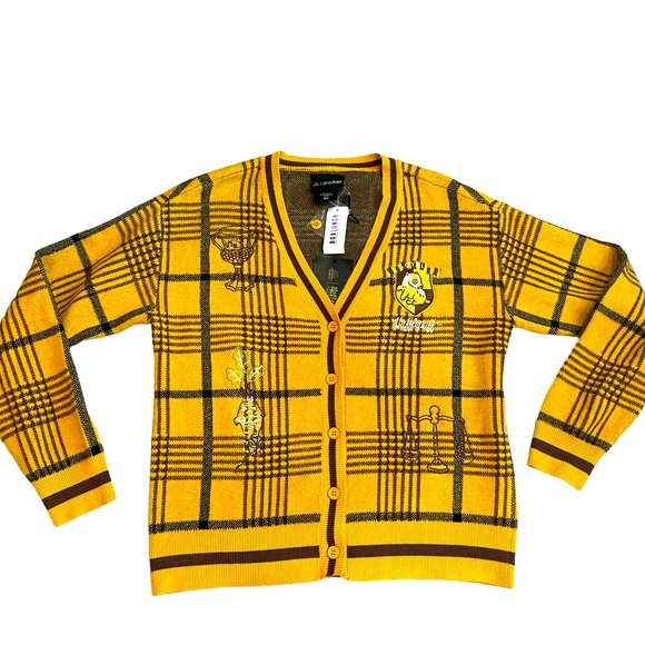 Harry Potter Hufflepuff Women's Cardigan - BoxLunch Exclusive Plus Size S NWT - Picture 1 of 8